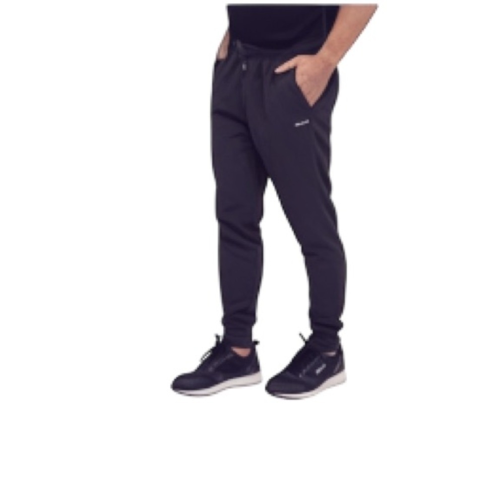 FILA Mens Logo Jogger Sweatpants Charcoal Grey Drawstring Waist Pockets Size L